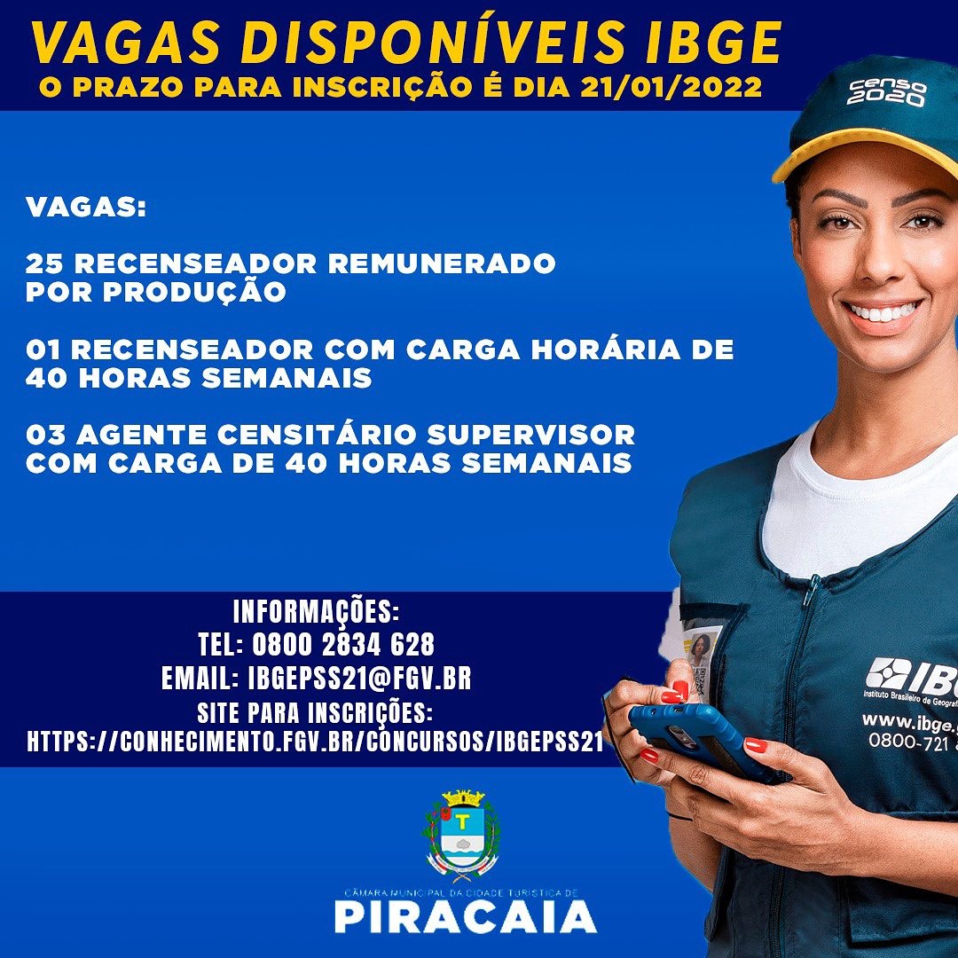 VAGAS DISPONÍVEIS IBGE