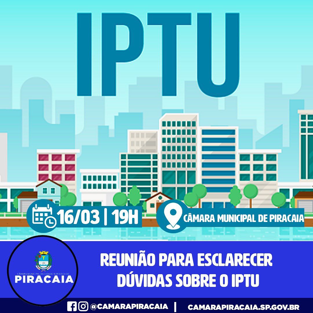 Vereadores solicitam reunião junto a Prefeitura para obterem esclarecimento sobre IPTU - 2022