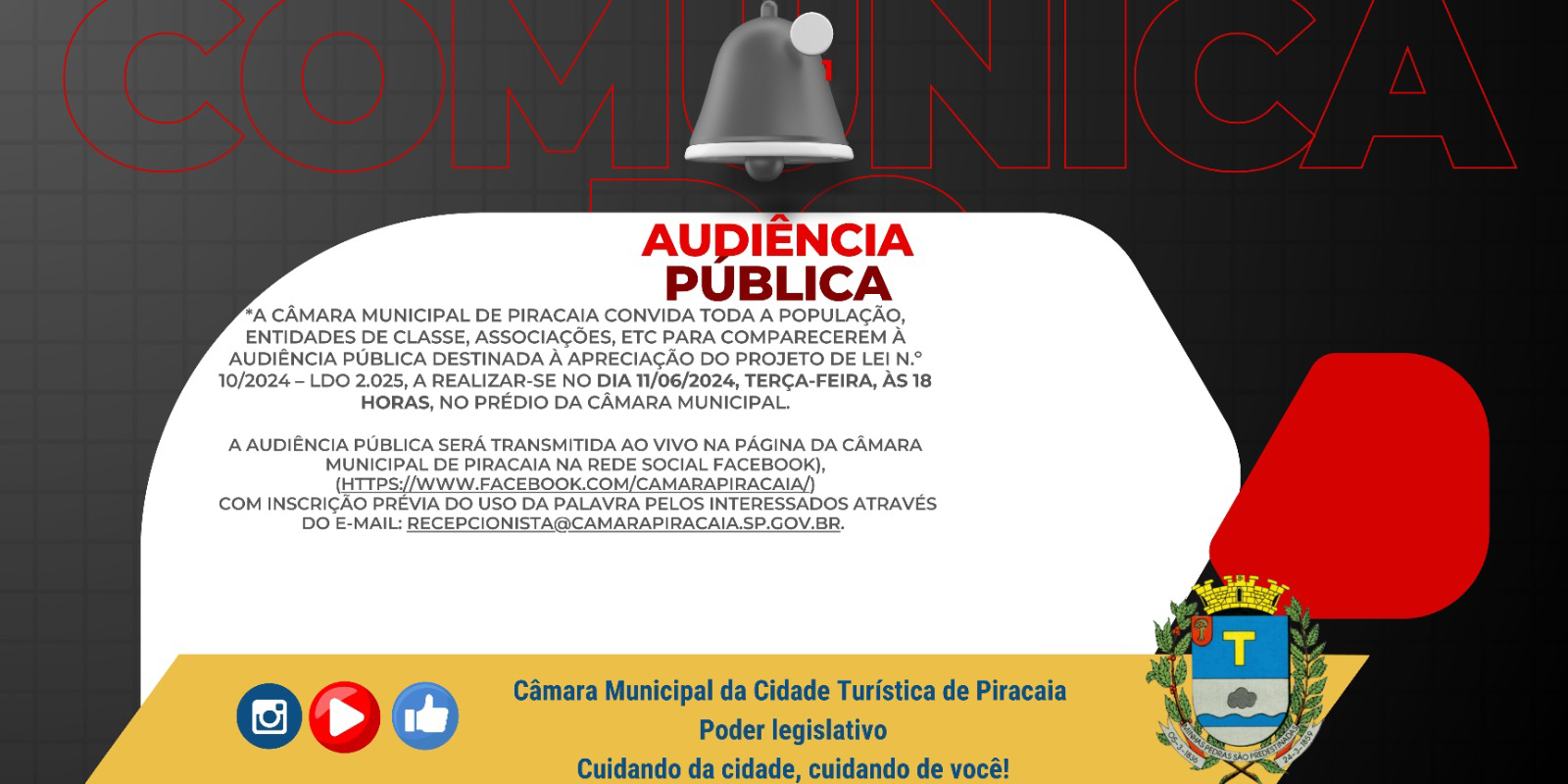 Audiência Pública - Projeto de Lei nº 10/2024 Lei de Diretrizes Orçamentárias