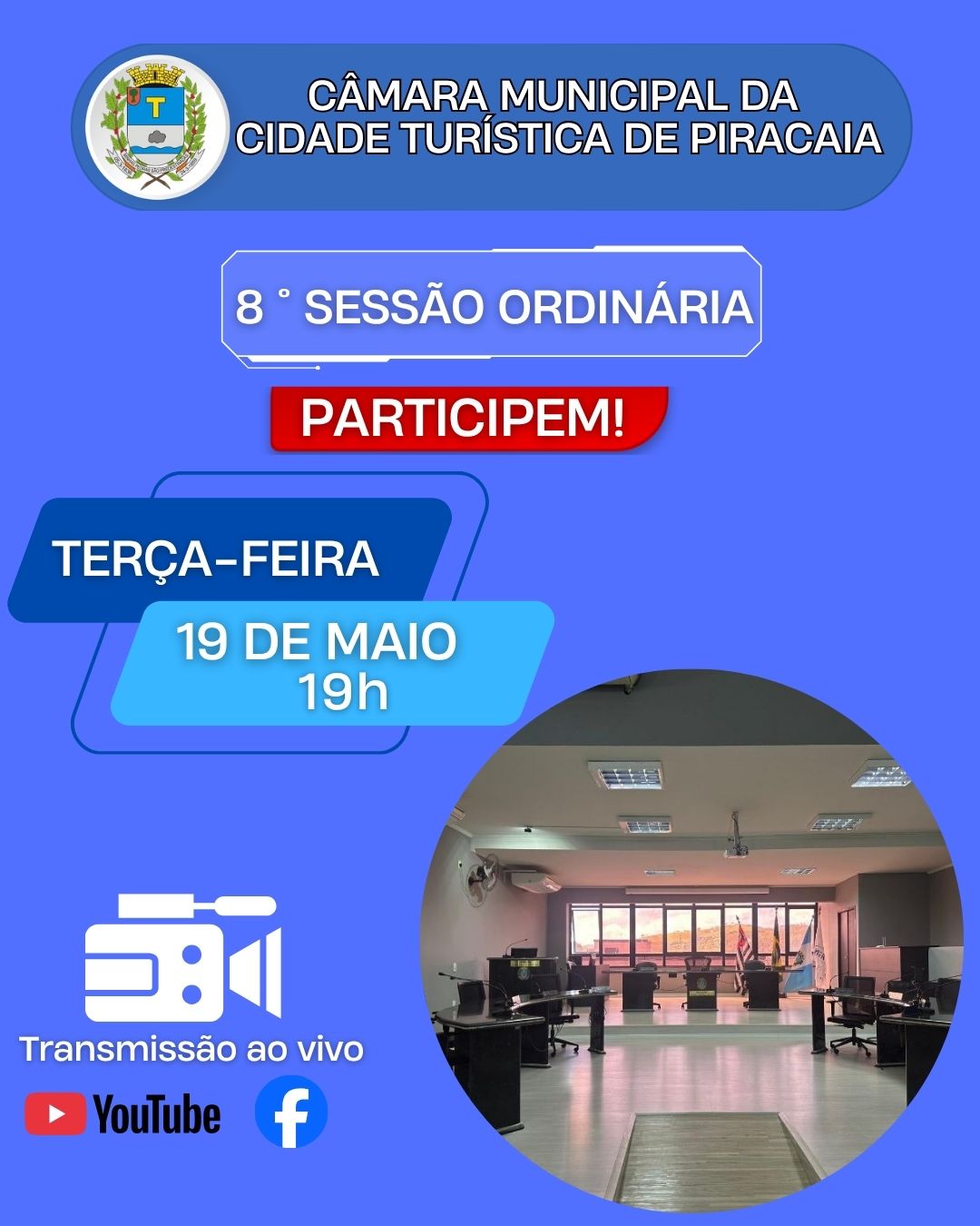 PARTICIPE DA  8° SESSÃO ORDINÁRIA