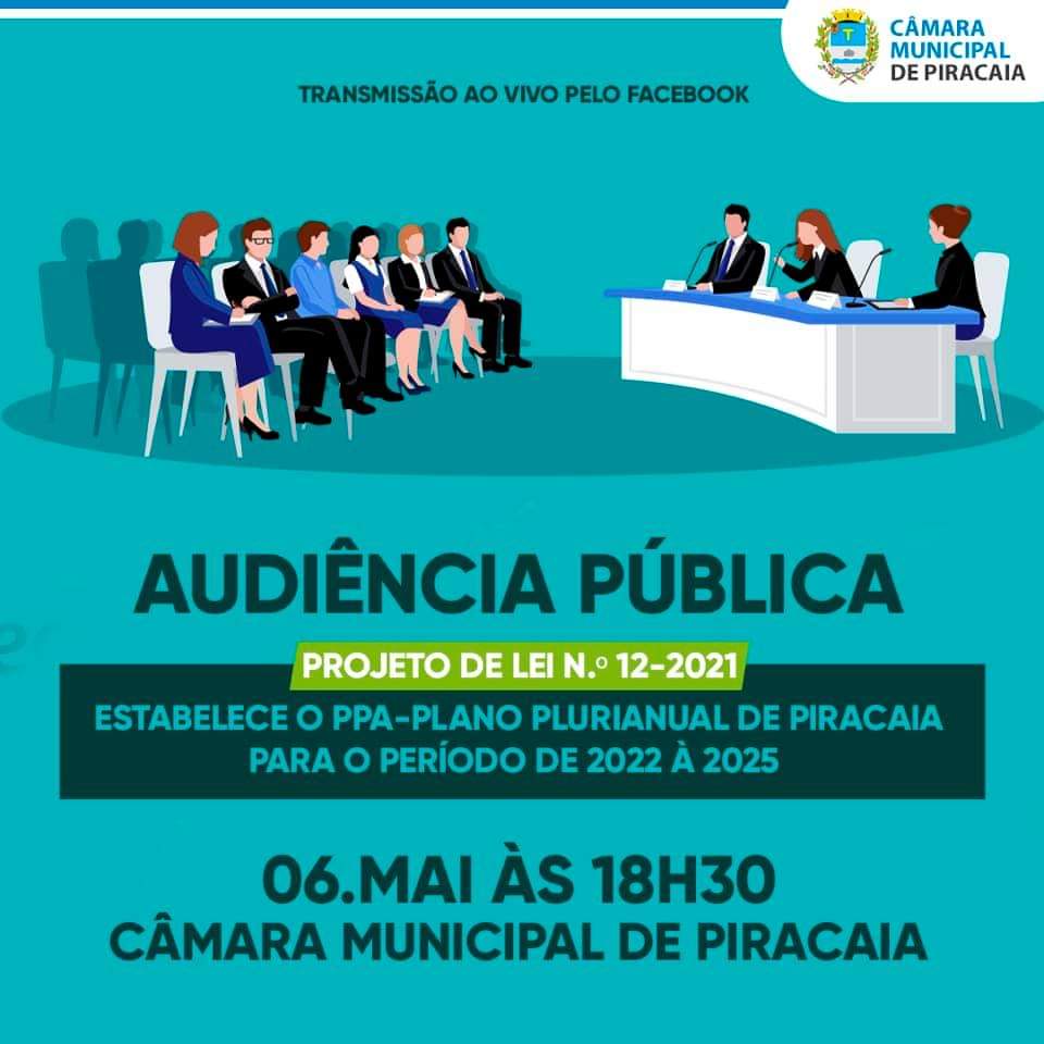 Audiência Pública para estabelecer o Plano Plurianual de Piracaia de 2022 a  2025