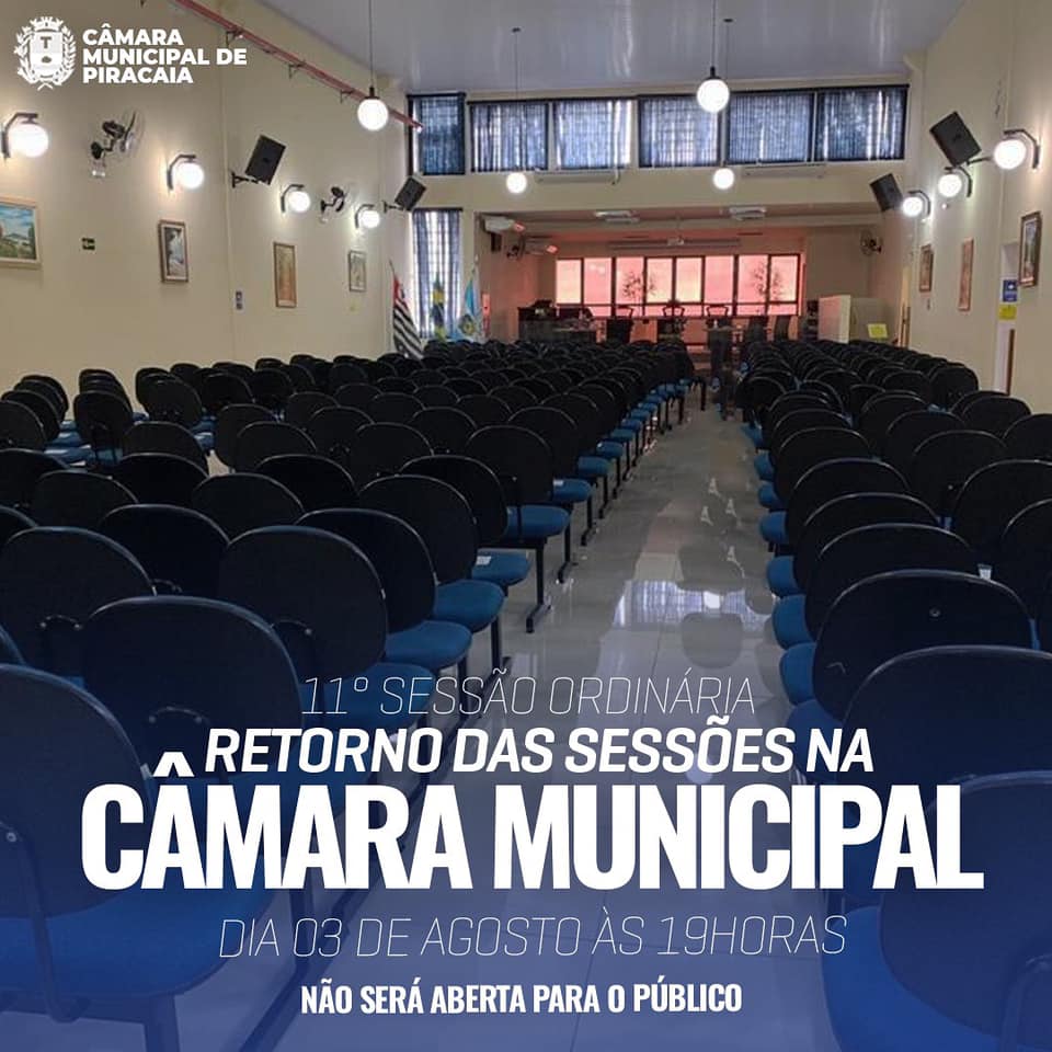 Sessões presenciais da Câmara retornarão na próxima terça-feira sem a presença do público