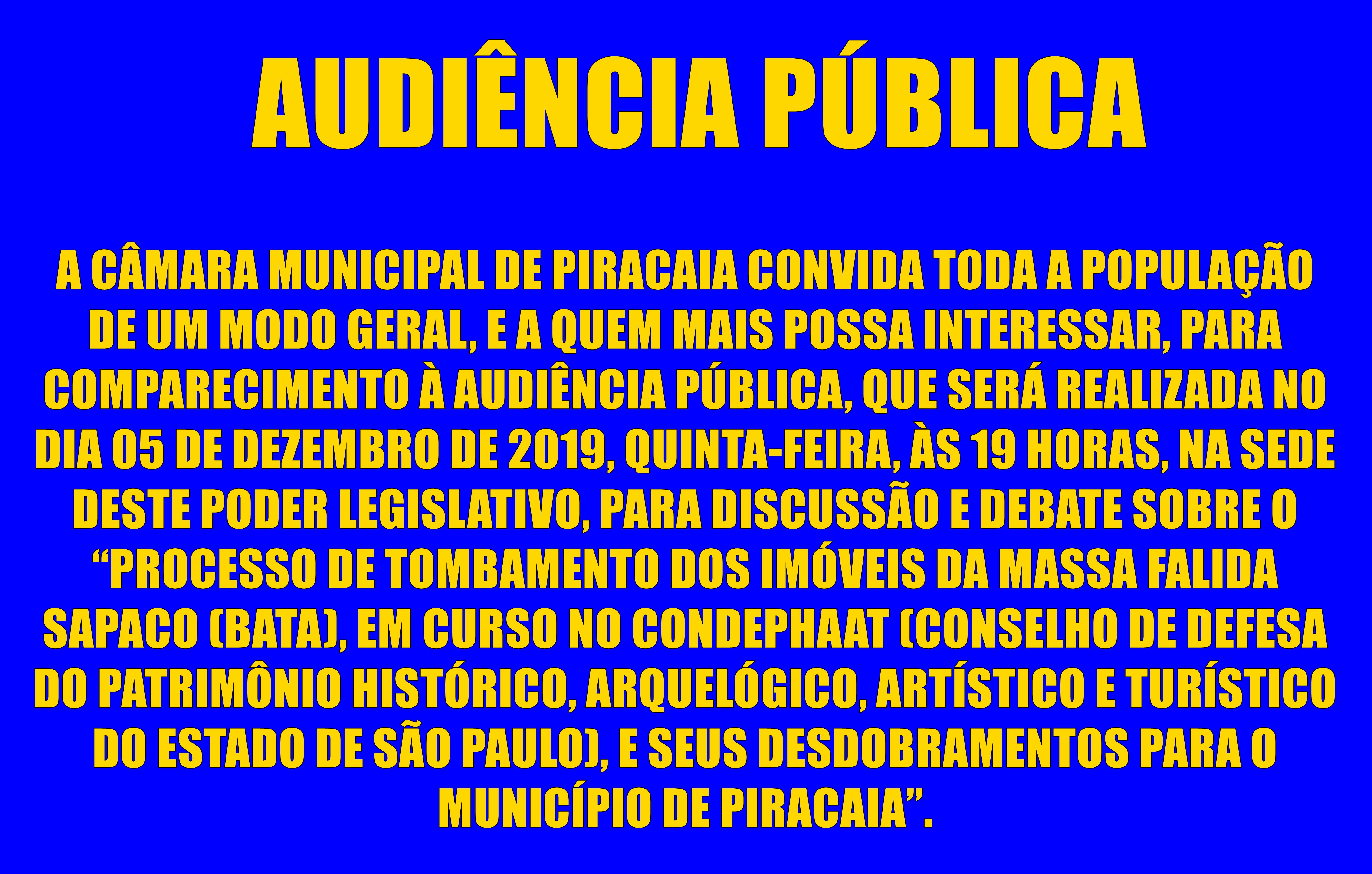 Informativo sobre Audiência Pública 